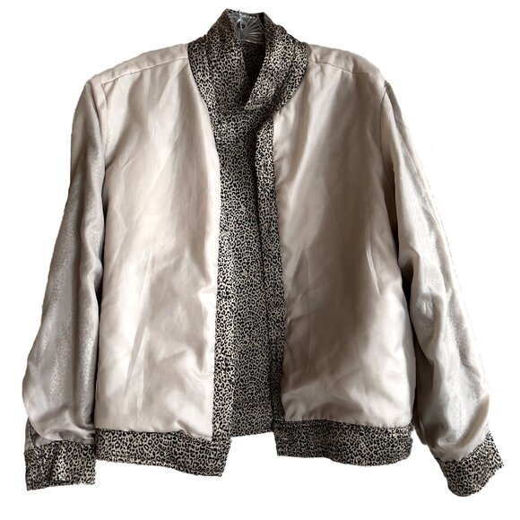 WORTHINGTON Silk Jacket Animal Leopard Cheetah Print Size Large - Picture 6 of 8